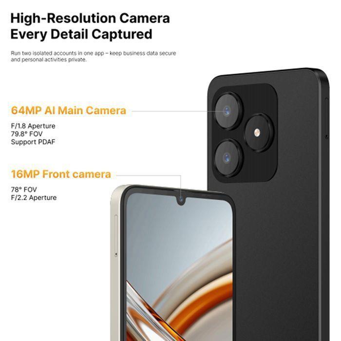 Refurbished - Smartphone 5G 6.75" 32GB+256GB 5280mAh Téléphone Portable Ainuevo Neo S25 Pro Smartphone Débloqué Android 15 64MP Dual SIM/NFC Noir