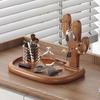 Large Capacity Wooden Storage Rack Decorative Waterproof Keys Glasses Storage Rack Moisture-proof Space Saving Makeup Organizer