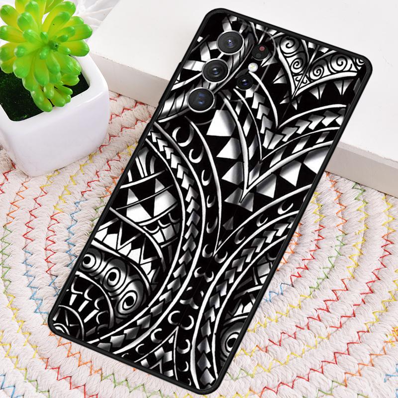 Maori Tribal Samoan Polynesian Silicone Phone Case For Samsung Galaxy Note 10 Pro S26 S25 S24 S23 S22 S21 Plus Ultra Capa Cover
