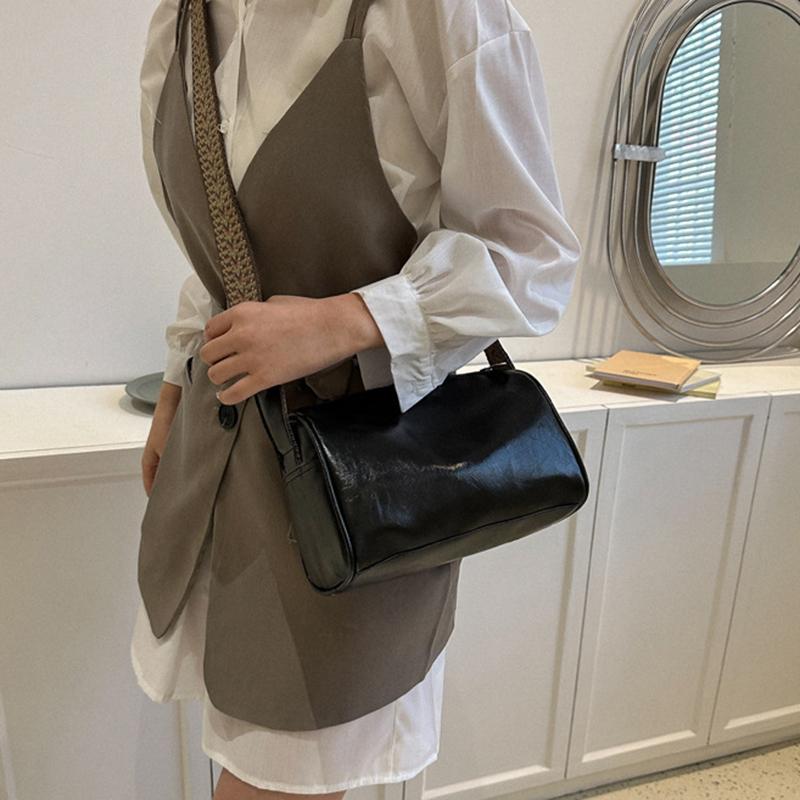 Bolsa de ombro vintage para mulheres, bolsa tiracolo larga da moda, bolsa retrô, bolsa mensageiro, bolsa feminina