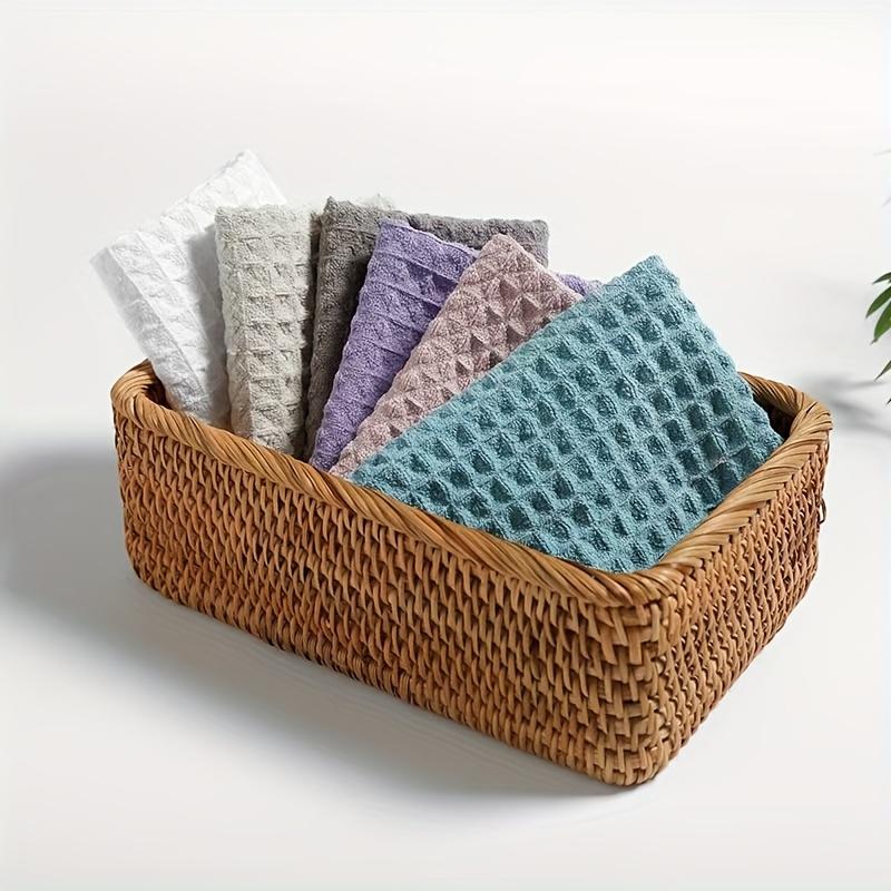 

6pcs Waffle Washcloths, Soft,Fade-Resistant, 30.cm*30.cm,Modern Striped Design, Suitable for Bathroom Washing-Hand Towel