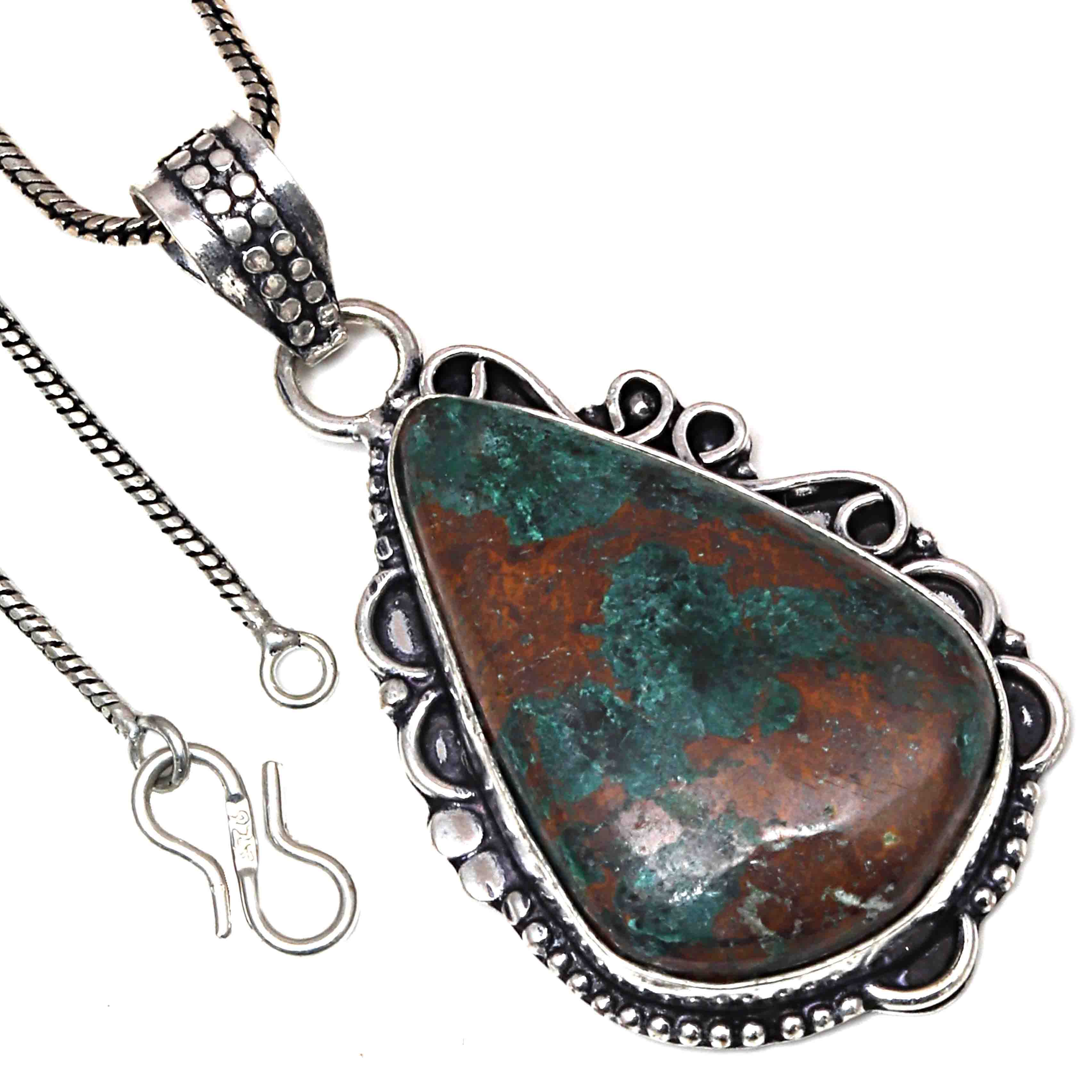 

Подвеска из дизайнерского яшмового камня, подарочное серебряное украшение на День святого Валентина 2,25 дюйма