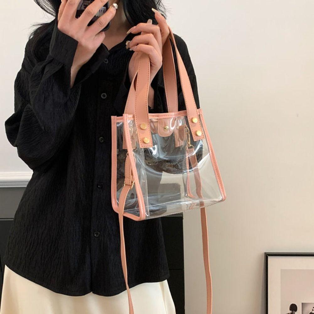 Storage Bag Women Handbag Jelly Bag Crossbody Bag Portable PVC Transparent Bag  Beach