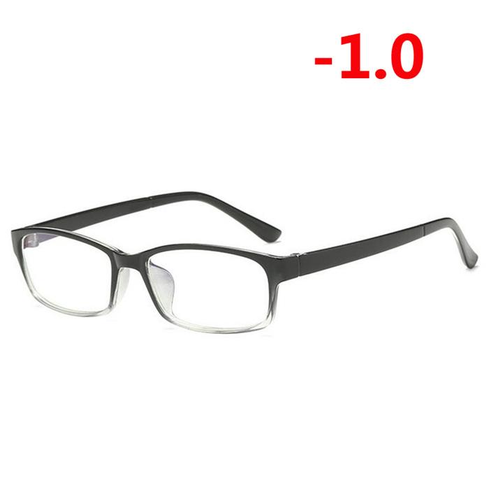 Black Frame Anti-Blu-Ray Square Nearsighted Eyeglasses Women Men Plastic Minus Degree Prescription Glasses -0.5 -1.0 To -6.0