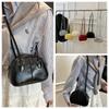 Korean Style PU Bowling Bag Y2K Women Handbag Vintage Shoulder Bag  Unisex