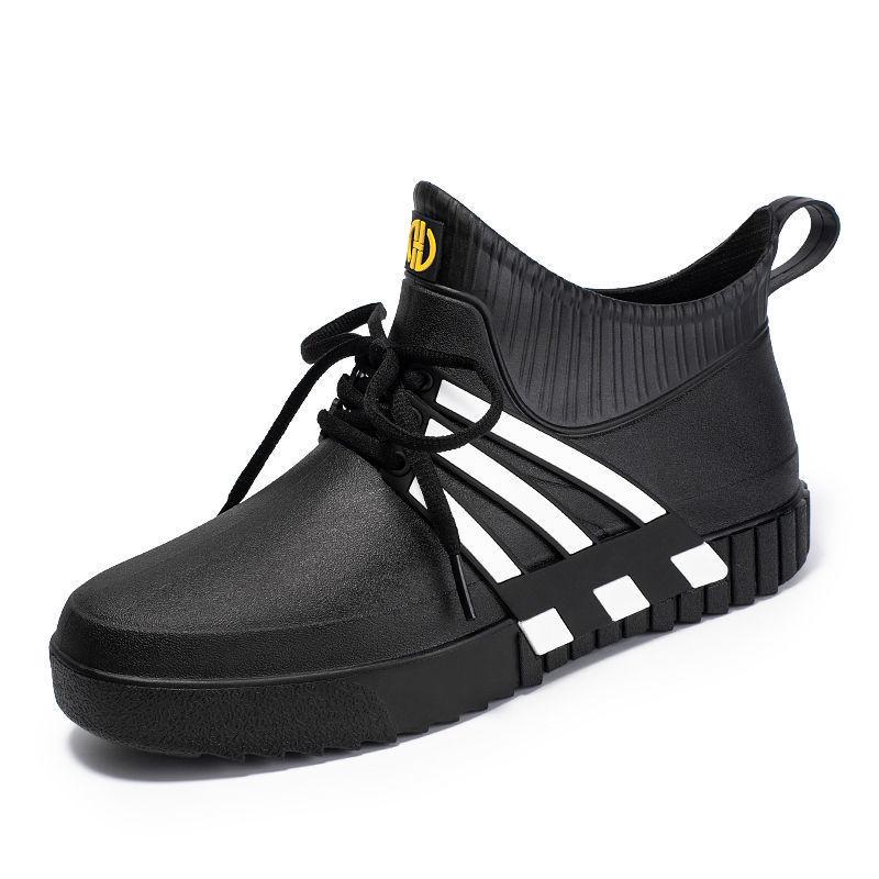 

Поварские мужские водонепроницаемые короткие резиновые сапоги с нескользящей подошвой - Прочная, легкая обувь для улицы, кухни и мойки автомобилей. 45