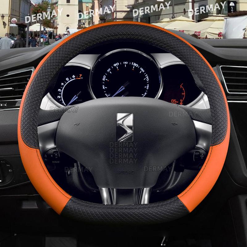 For DS 3 Citroen DS3 Citroën DS3 Crossback Car Steering Wheel Cover PU Leather Non-slip Auto Accessories