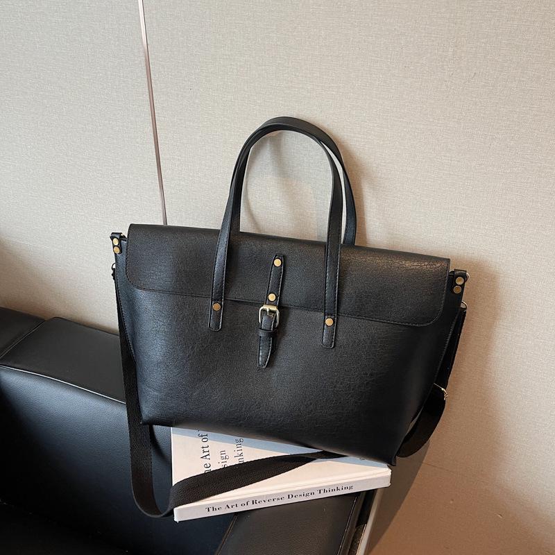 Women's Vintage Genuine Leather Shoulder Tote – Lightweight, Versatile Daily Commute Bag