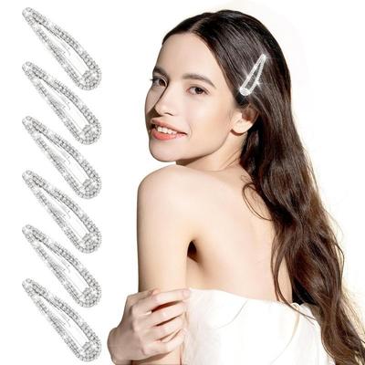 Fermaglio per Capelli in Metallo con Diamanti per Donne Clip Coreana a Goccia d'Acqua a Becchi d'Anatra Moda Semplice Clip BB Fermaglio per Capelli Ragazza Accessori per Capelli