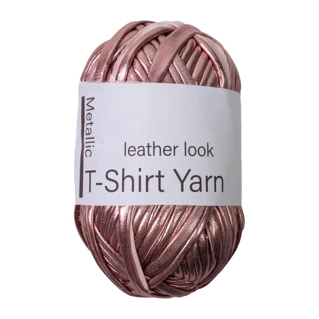 Metallisches T-Shirt-Garn Weich 40M Glänzendes Strick-Häkelgarn Häkelkorb Garn zum Häkeln Schlüsselanhänger Handgemachte Tasche DIY-Taschen
