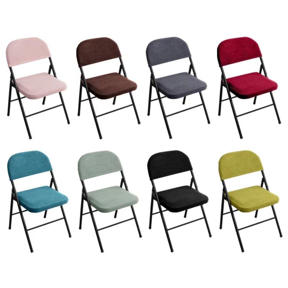 Universal Elastic Folding Dining Chair Cover Dustproof Wear Resistant Backrest Seat Protector Slipcover