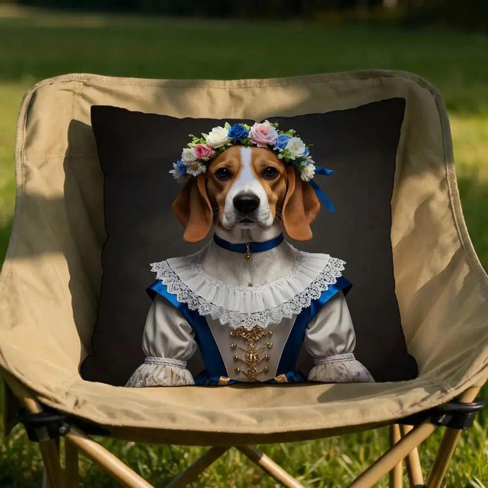 Beagle Hund Kissenbezug Weich Wendbar Langlebig Kissenbezug Vielseitig einsetzbar für Zuhause Auto Täglichen Komfort