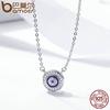 Bamoer Hot Sale 925 Sterling Silver Lucky Blue Eye Clear CZ Pendant Necklace