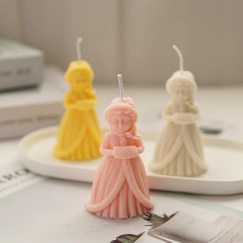 Christmas Princess Silicone Candle Mold 3D Little Girl Portrait Plaster Crafts Resin Molds DIY Soap Chocolate Ice Cube Tool