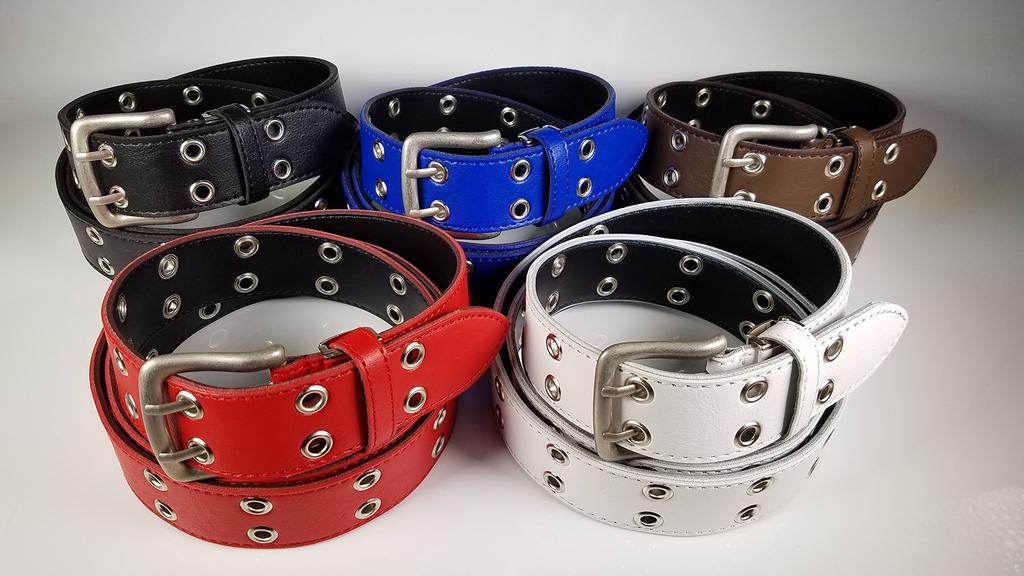 Sealand Long Double Eyelet Fits Waist 40mm Made in Japan Belt, 50-130cm, Wide, Black,