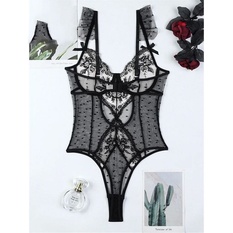 

Вышитый комбинезон с открытыми вырезами Embroider Perspective Open-End Jumpsuit black M(M)