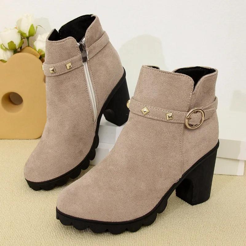 Fashion Women's High Heel Boots 2024 Spring and Autumn Fashion High Heels Casual Designer Shoes Comfortable Outdoor Boots Women's Shoes