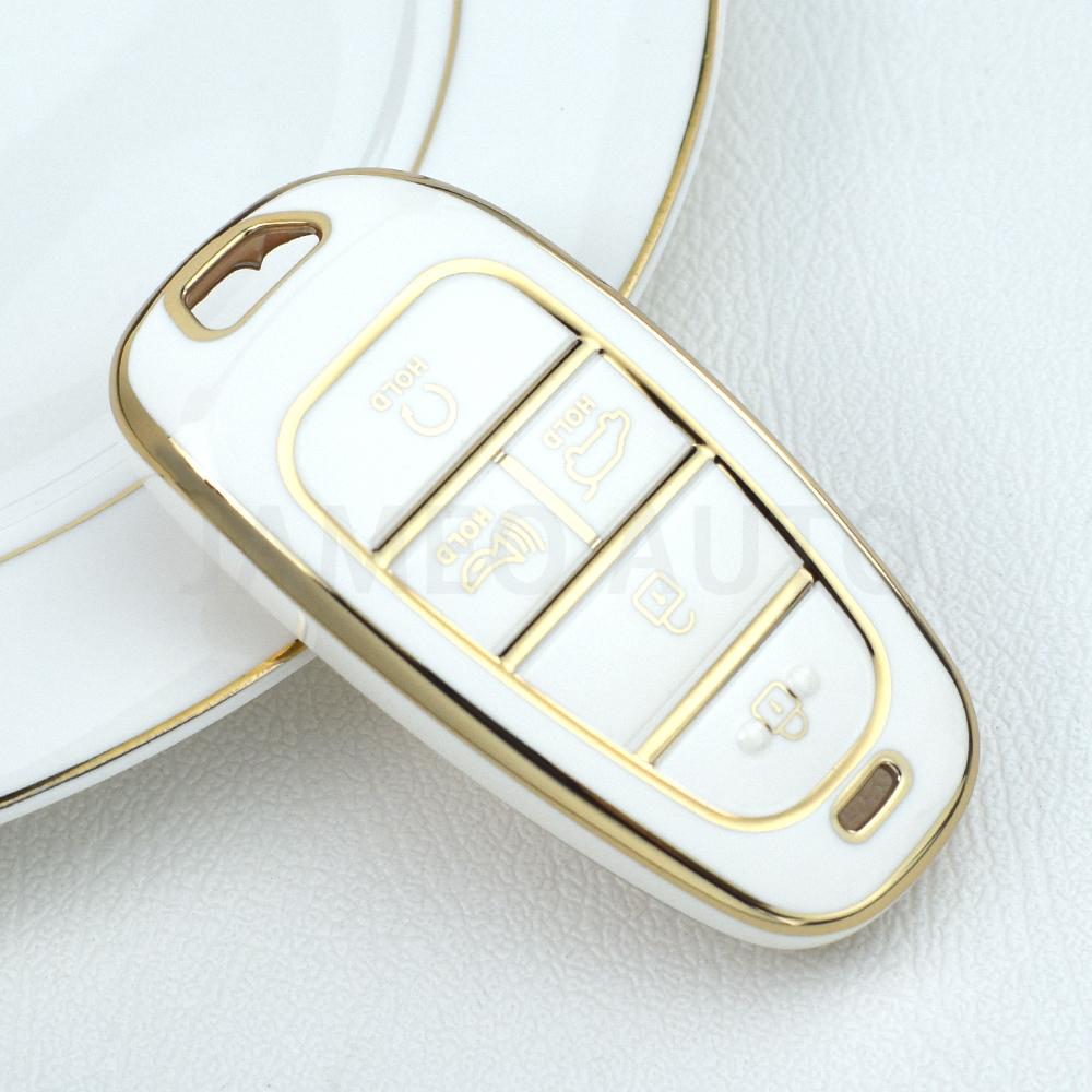 5 Buttons TPU Car Key Case For Hyundai Sonata Palisade Tucson Staria Loniq Santa Fe Nexo Key Cover Holder Protector Key Chains