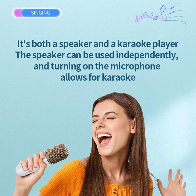 Y1 Wireless Dual Microphones Karaoke Machine KTV DSP System Bluetooth 5.3 PA Speaker HIFI Stereo Surround RGB Colorful LED Lights