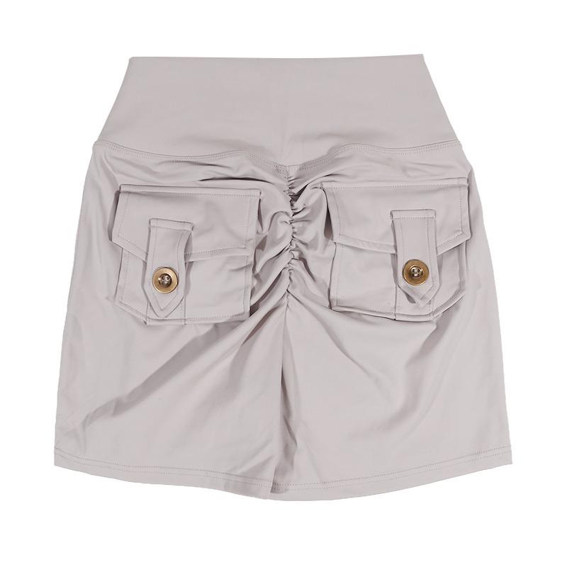 Fitness-Shorts mit Taschen Scrunch Butt Push Up Biker-Shorts für Damen Workout High Waist Yoga-Shorts