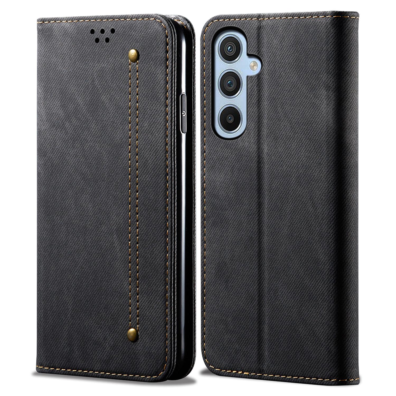 

For Samsung Galaxy M55 5G/C55 5G/F55 5G Leather Case Stand Cover Mobile Accessories Wholesale Supplier Black