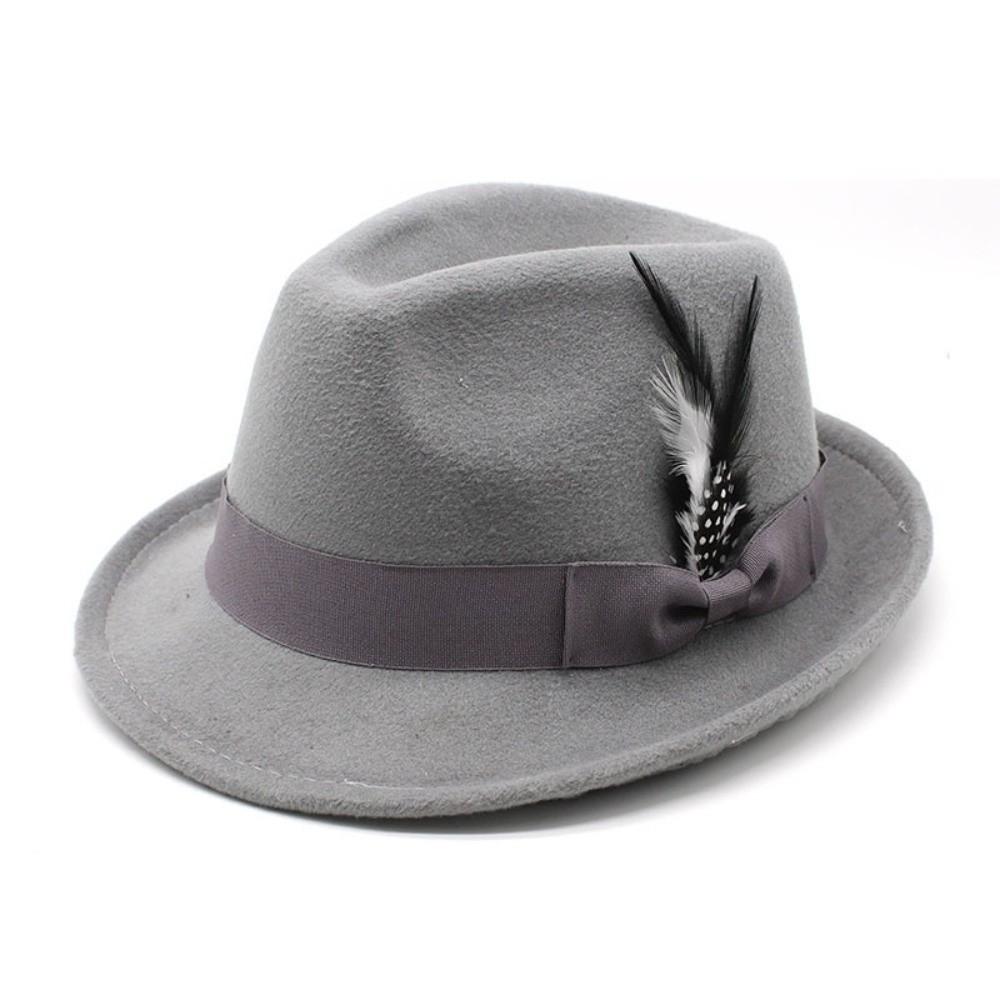 Soft Fedora Hat Solid Color Cashmere Felt Hat Ethnic Style Jazz Hat