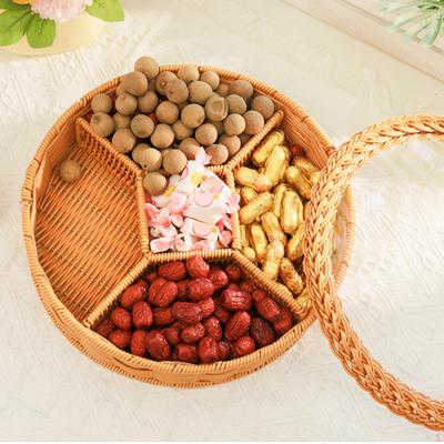 Getrocknete Früchte Schalen Multifunktional Unterteilt Gewebt Servieren Dekorativ Snacks Schale