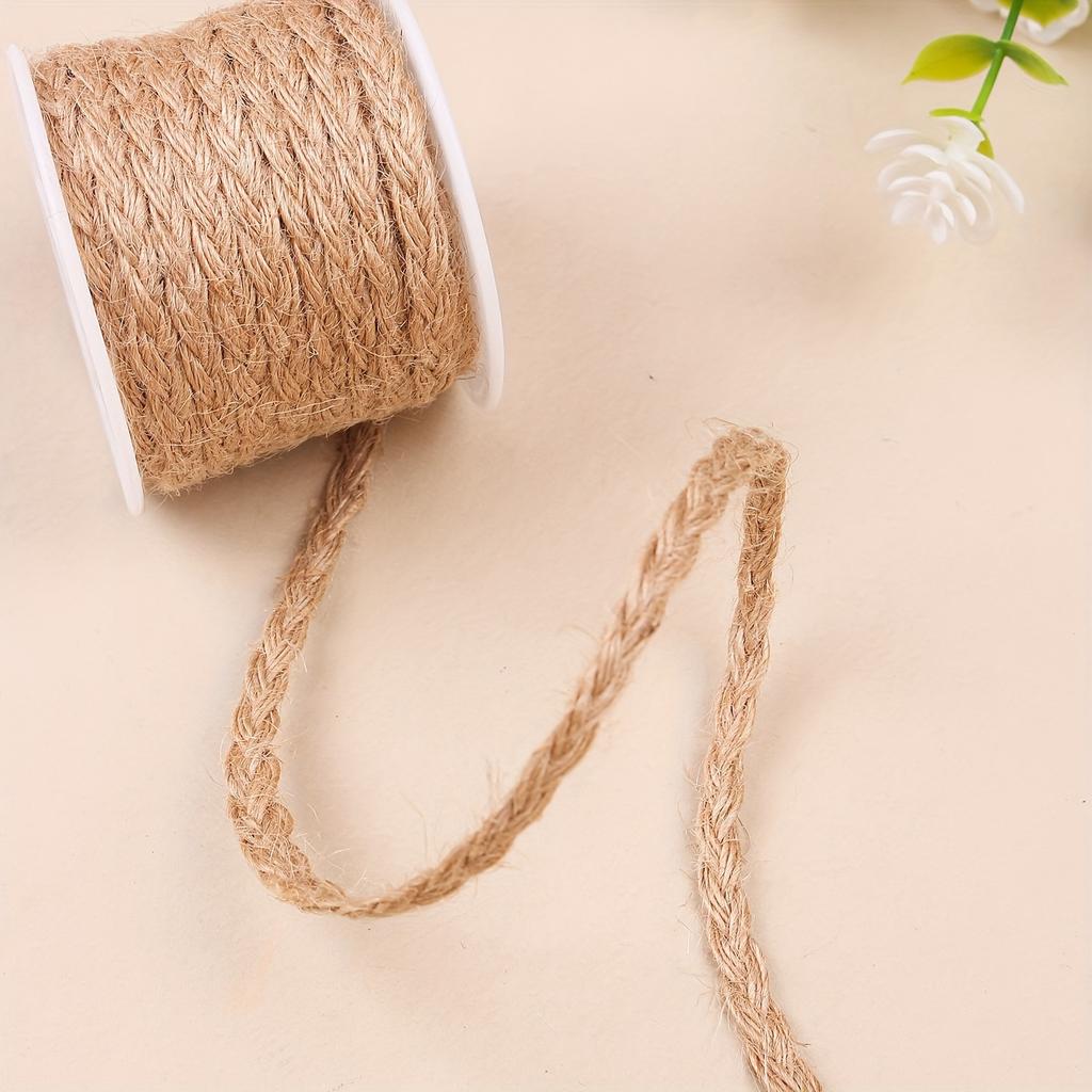 Khaki Geflochtenes Jute Garn - 5mm Dick, DIY Vintage Bastel Schnur für Geschenkverpackung & Bekleidungszubehör