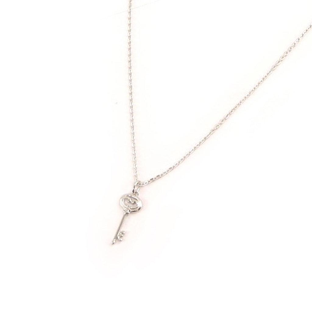 Altesse [L0158] - White Silver 'Key of Mysteries' Necklace