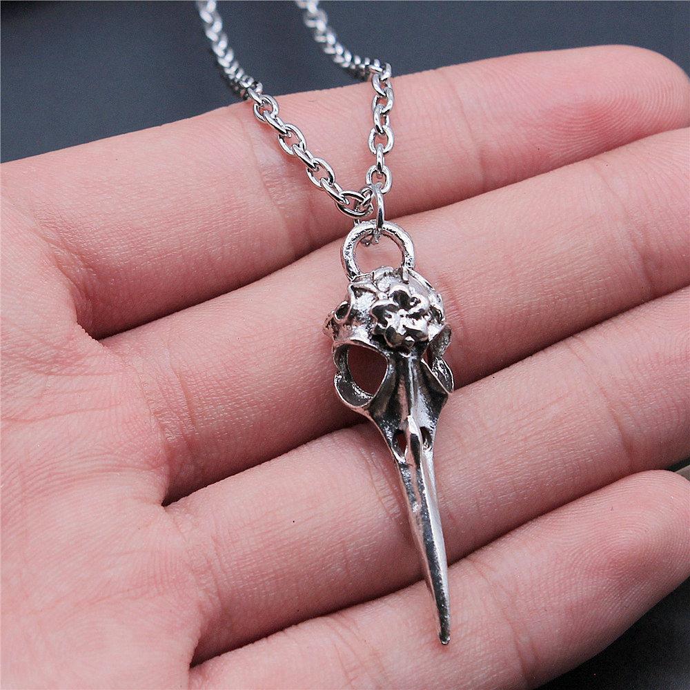 Eagles Gothic Skull Pendant Antique Bronze Metal Bridal Collar Necklace High Quality Statement Piece