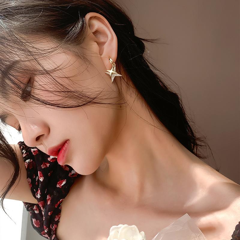 French tetragonal earrings femininity fashion trendy stud earrings style earrings