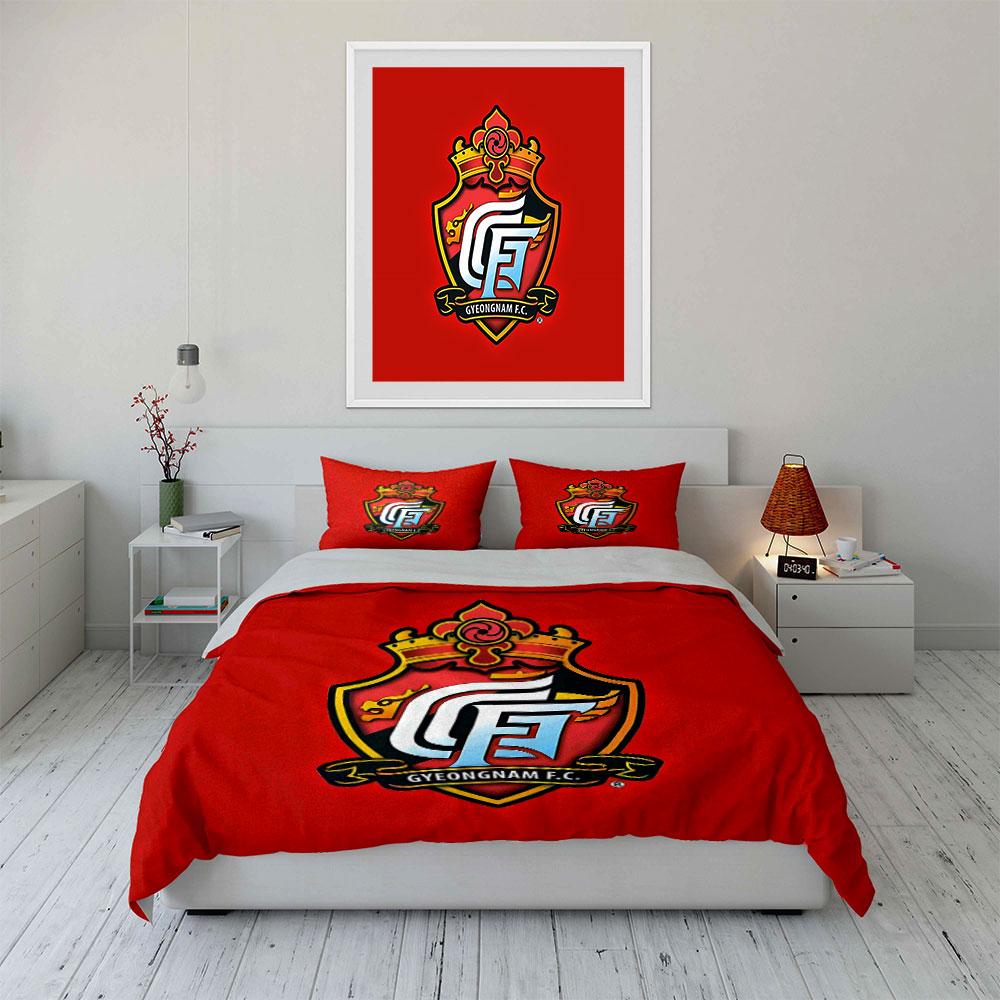 Red Gyeongnam FC Bedding Set Bedding Duvet Cover Set Duvet Cover Pillowcases (1 * Duvet Cover 2 * Pillowcases, without duvet insert)