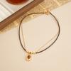 Maillard Style Tiger Eye Stone Pendant Y-shaped Thin Chain Sweater Necklace Women's Fashion Adjustable Rope Chain Daily Jewelry