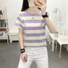 Summer Striped T-shirt Women's Short-sleeved T-shirt Clothes Loose Top