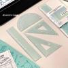 Transparent Stylish Student Exam Ruler Set: Includes Straight Ruler, Square, and Protractor In Multi-Size Options