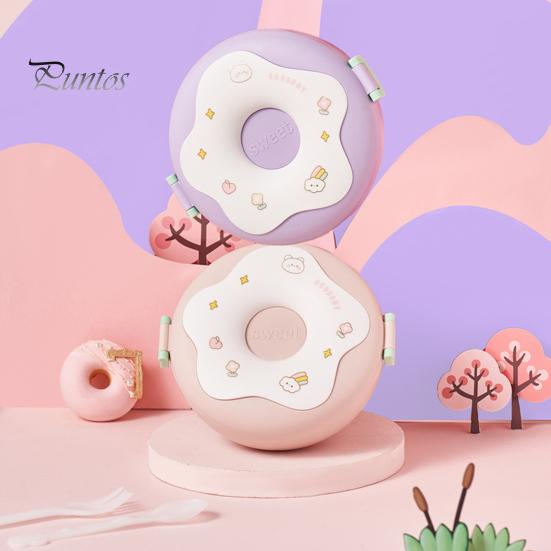 Roztomilá kreslená kobliha 1000 ml obědová krabička Bento nádoba pro mikrovlnnou troubu s přihrádkami Studentské potřeby