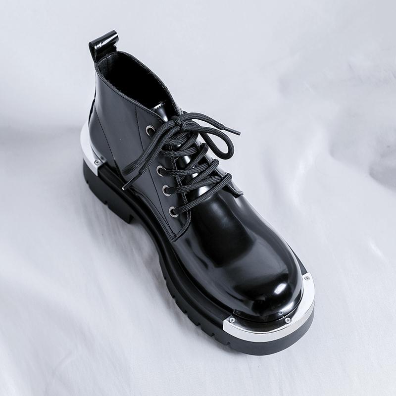 

Кожаная обувь для мужчин Платформа Натуральная кожа Обувь больших размеров Высокое качество Дизайнерская Формальная Платформа Повседневная обувь Для улицы 46 чёрный