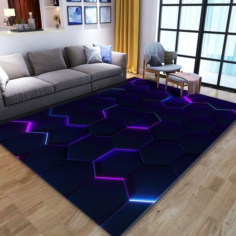 3D Vizuálna Obývacia Izba Veľký Koberec Spálňa Dekoratívna Podložka na Podlahu Absorpcia Vody Protišmyková Nechajte v Modernom Ľahkom Luxuse Posteľný Koberček Detská Izba