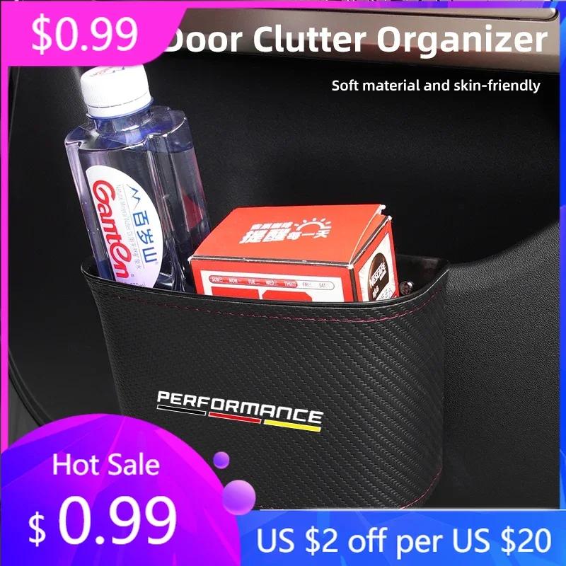 2025 Car Door Trash Bin Leather Interior Door Panel Storage Box Auto Garbage Bag Seat Back Cup Holder For BMW E30 E34 E36 E3