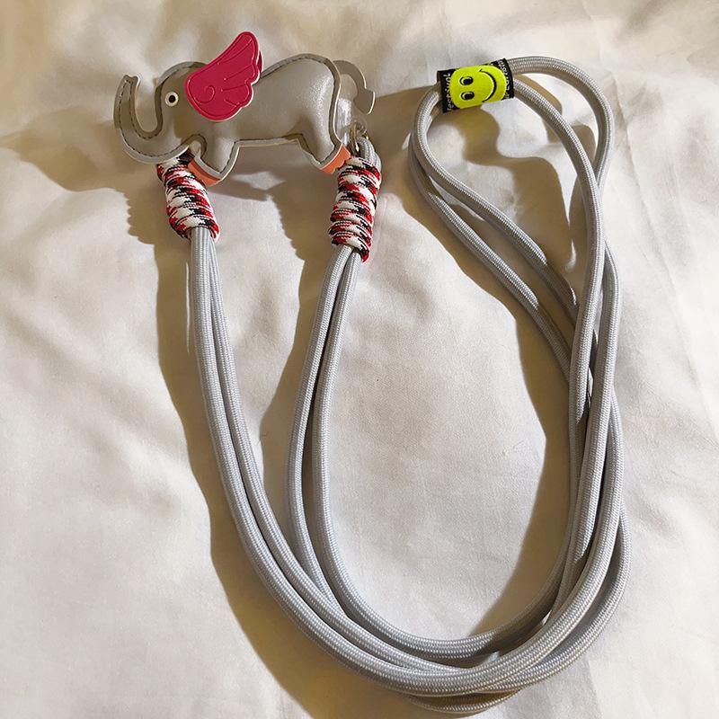 1 ks Kožený Sloní Telefon Crossbody Řetízek Stojánek Zadní Klip Držák Kreslený Odnímatelný Šňůrka Krční Popruh Ozdoby Telefonní Šňůrka