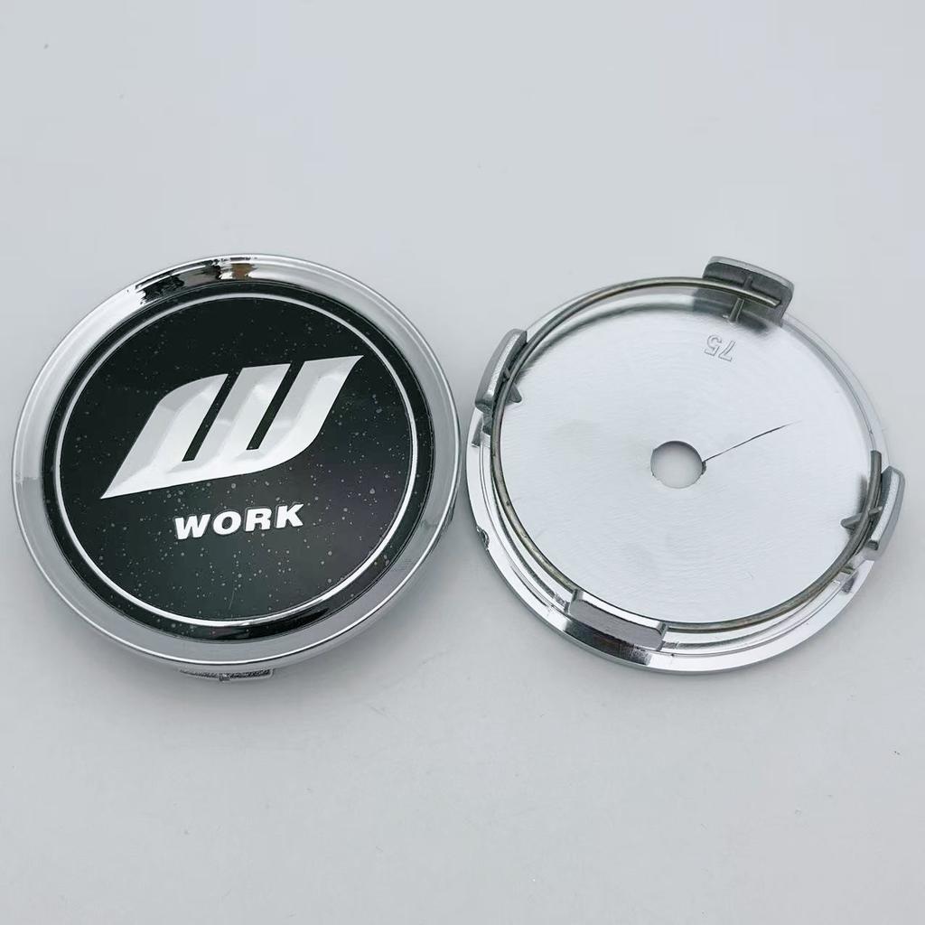 4pcs 75mm 70MM W Work Logo Emblem Badge Car Wheel Center Caps Wheel Hubcaps Hub Center Cover Replace Car Styling Accessories