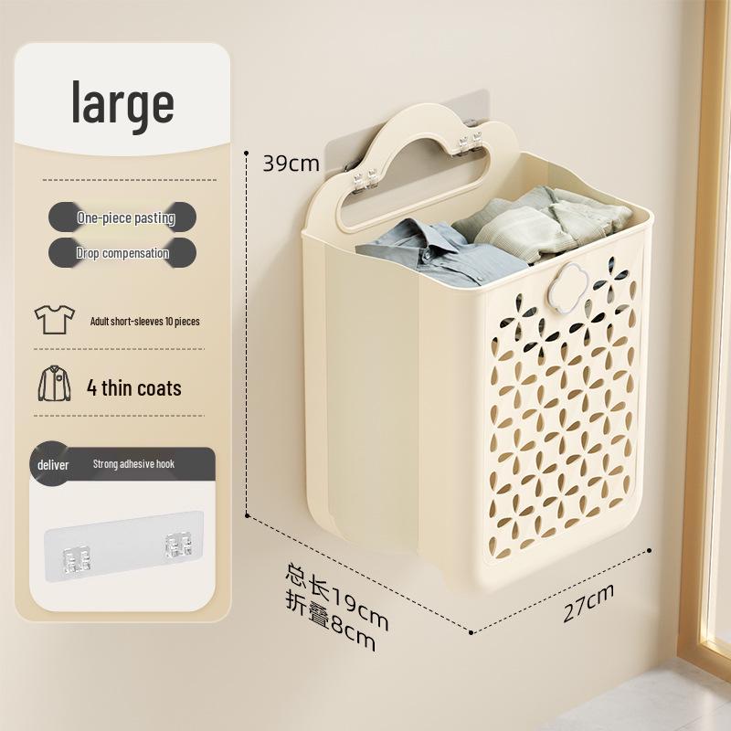 Large Capacity Foldable Wall-Mounted Laundry Basket - Portable for Dorm and Bathroom