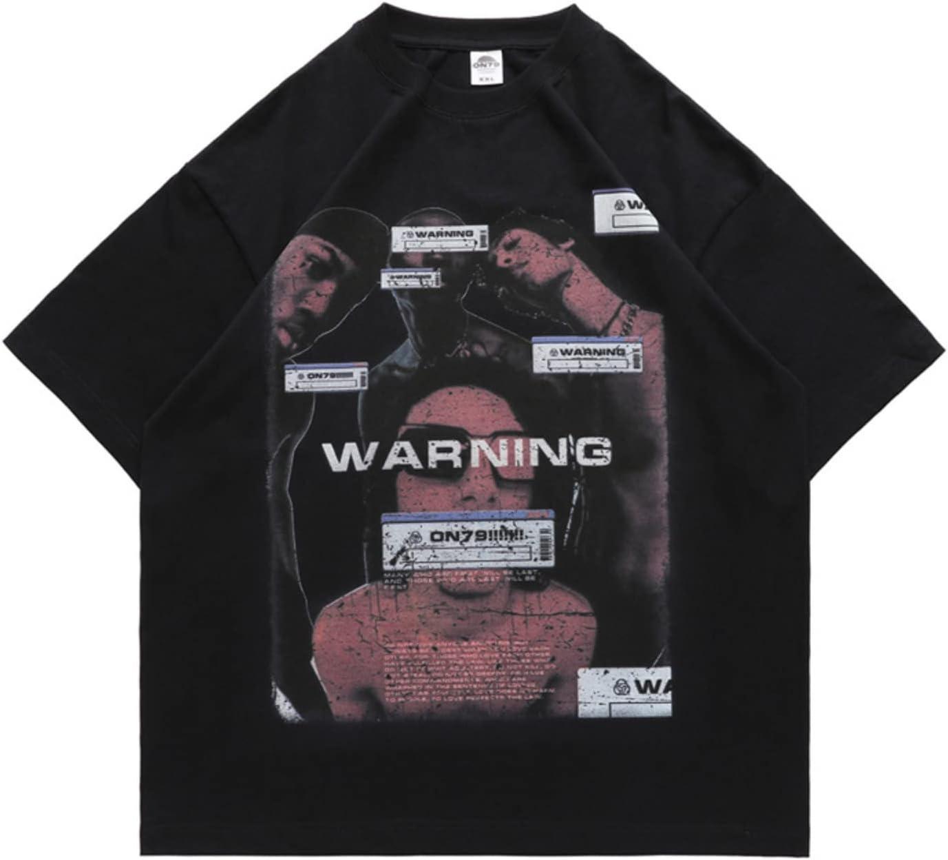 Мужские Женские Футболки Y2K Готические Винтажные Футболки Гранж Эмо Альт Уличная Одежда Оверсайз Техно-одежда Киберпанк 2000-е Широкие Унисекс, Черный, Большой XXXXXL чёрный