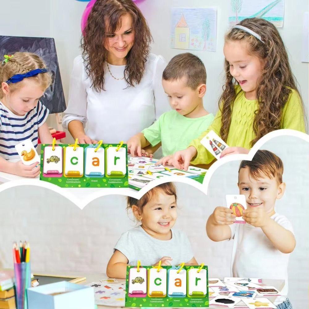 129 Pcs Picture Recognition Visual Word Game Text Recognition Word Builder Game  Classroom Learning