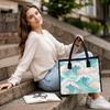 Japanese Wave Print Tote Bag Casual Daily Portable Shoulder Handbag