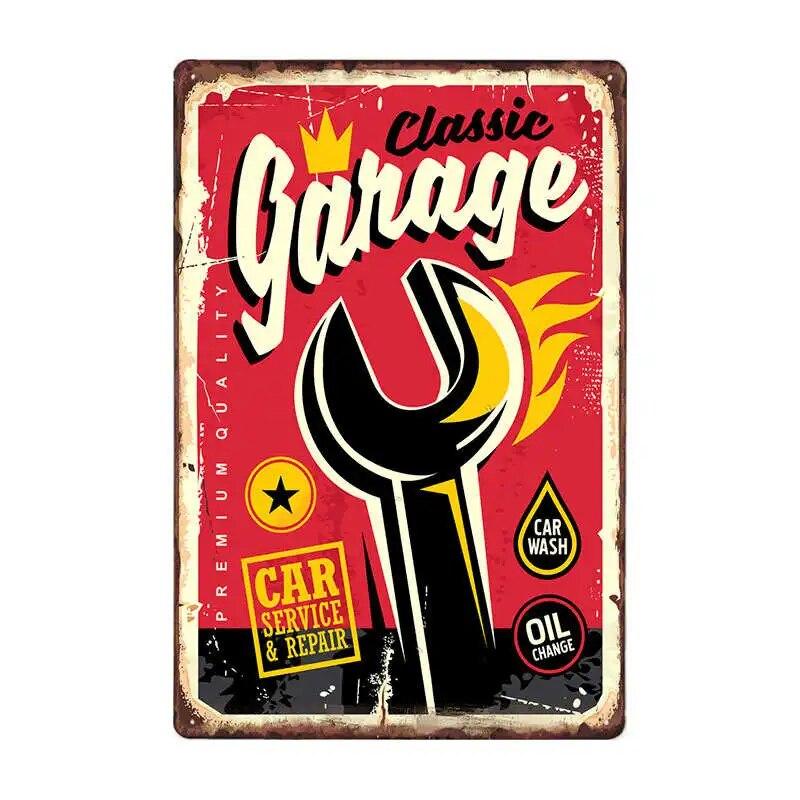 GARAGE FULL SERVICE Vintage Metal Signs Car Garage Retro Poster Bar Wall Decor Plaque Painting Art 20x30 CM