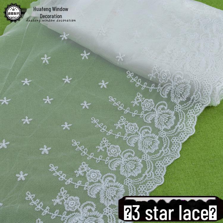 Weißer Spitzen-Netzrock-Vorhang: Besticktes DIY-Bekleidungsaccessoire, 10-65 cm, 13 Meter