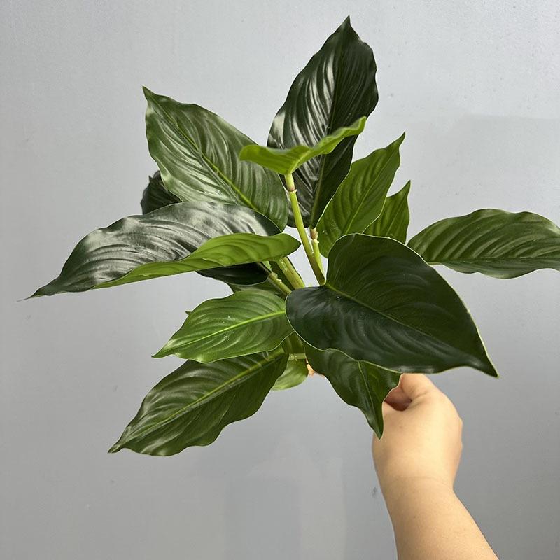 Creative 14 Leaves Artificial Plant Evergreen Photo Props Scene Making Greenery Leaves Green Plant Wall Home Decoration