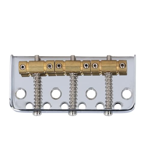 Electric Guitar Bridge, Short Electric Guitar Bridge for Telecaster, 3 Saddles (Silver)