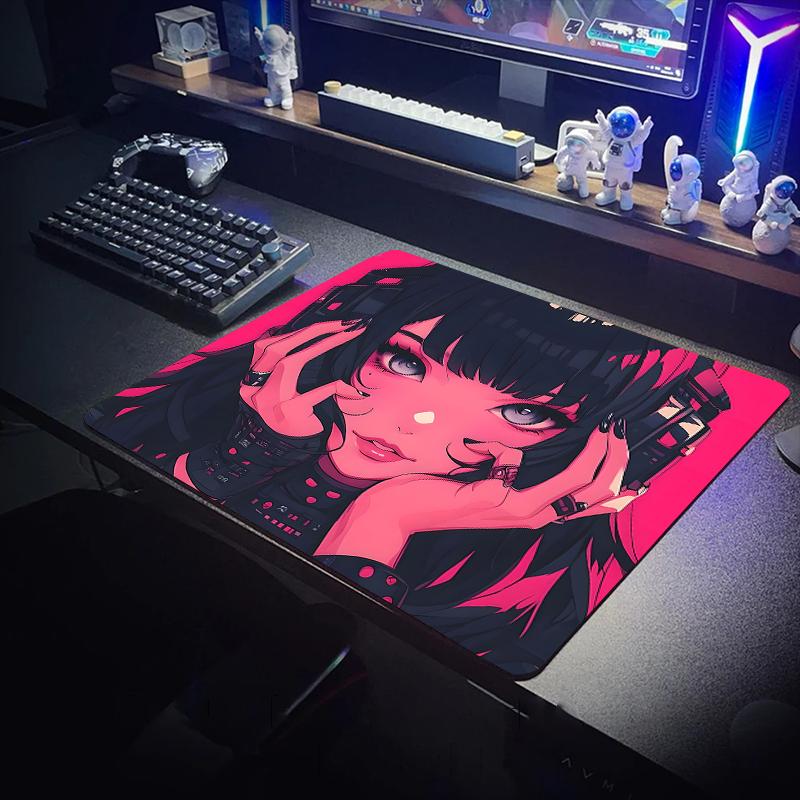 Anime Girl Mouse Pad 40x45cm Water Proof Rug Desk Accessories Aesthetic Computer Tables Table Cushion Office Carpet Extended Pad
